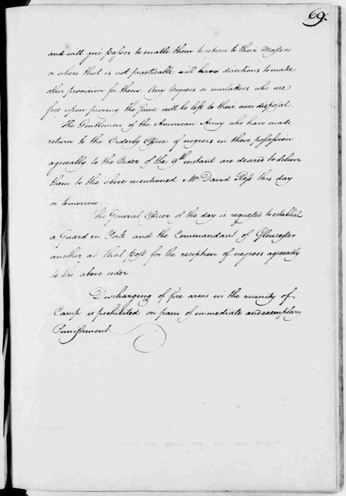 General Orders and After Orders, October 25, 1781, p. 69