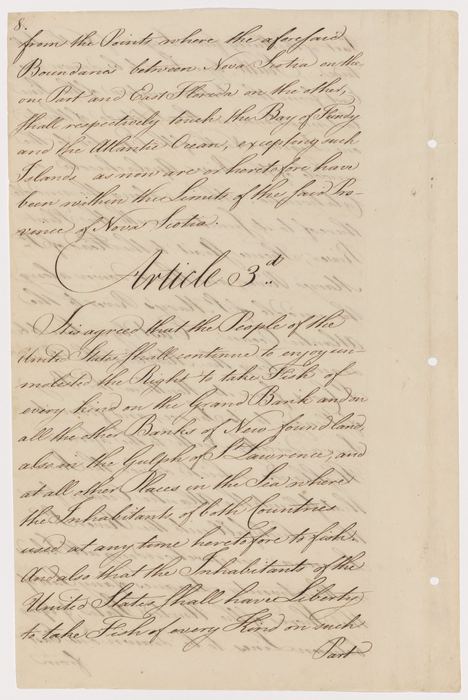Definitive Treaty of Peace (Treaty of Paris), Page 8, Article 3, fisheries