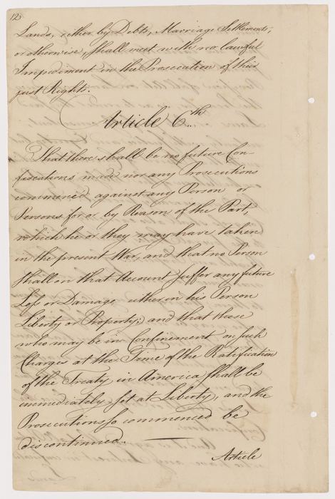 Definitive Treaty of Peace (Treaty of Paris), Page 12, Article 6