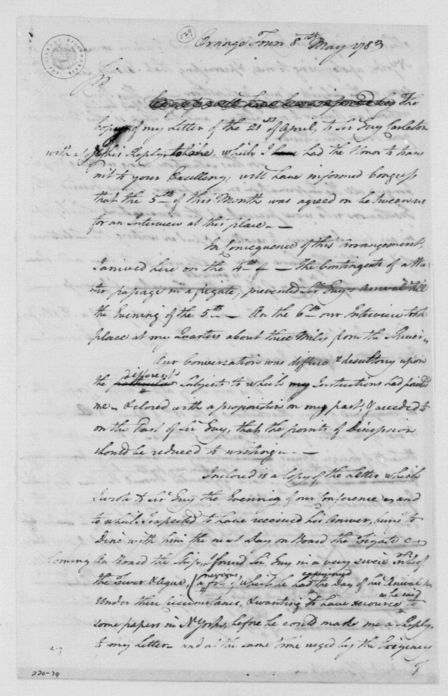 Washington reports the conference to Congress, Page 1