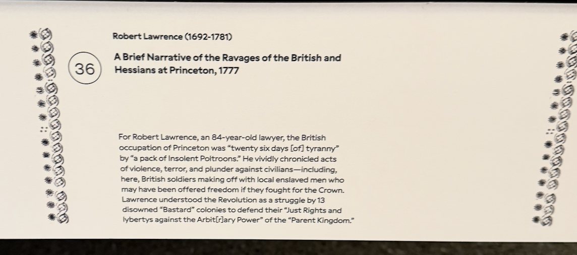 Robert Lawrence on the winter of 1776 to 1777, Princeton